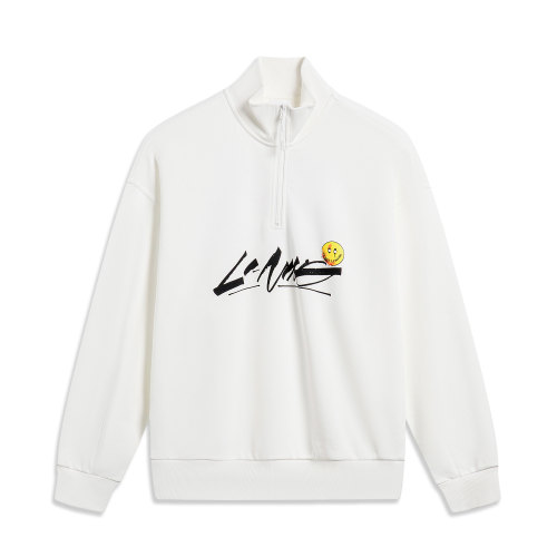 Lining/李宁正品x OG_SLICK联名男女半拉链宽松立领卫衣AWDT445