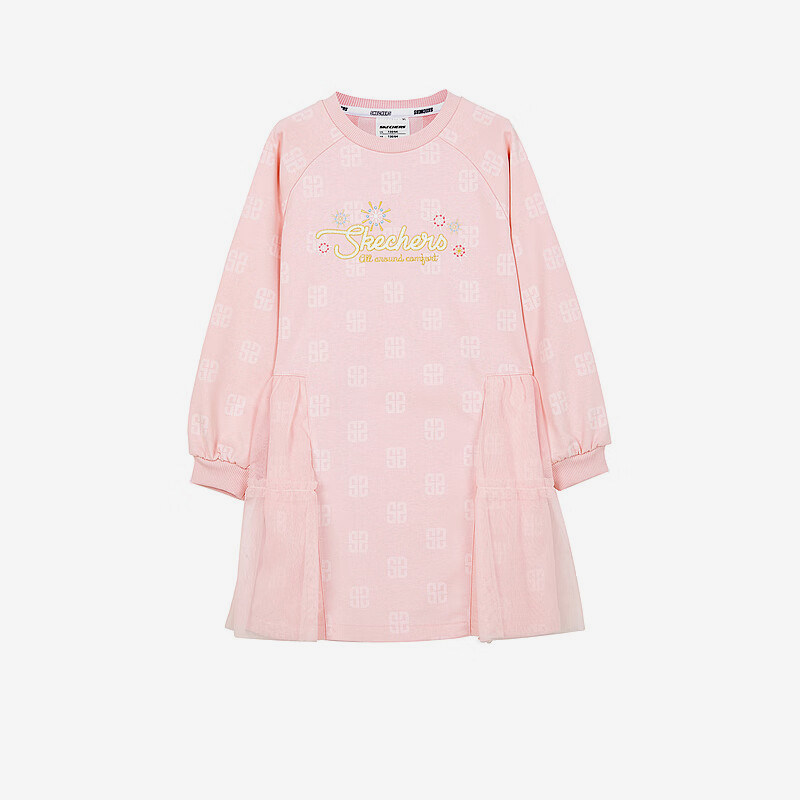Skechers/斯凯奇正品2024新款儿童运动休闲时尚简约连衣裙