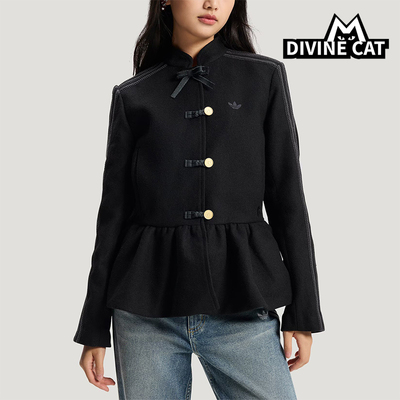 Adidas/阿迪达斯正品三叶草女士运动新中式花苞收腰夹克KR5068