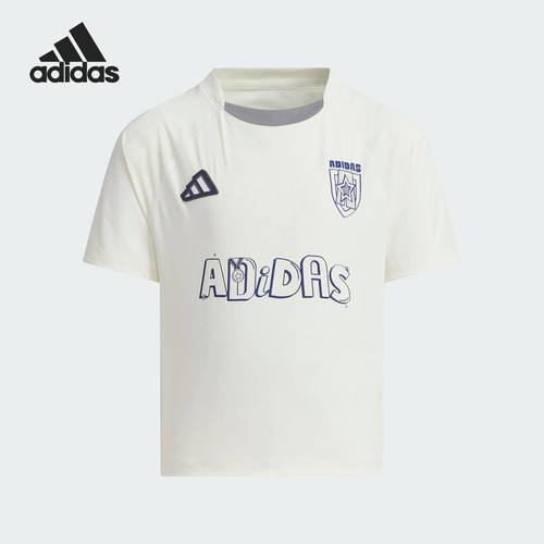 Adidas/阿迪达斯正品2025夏季款小童运动印花圆领T恤JM3440