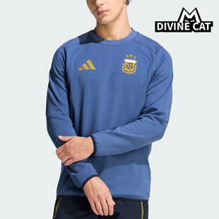 Adidas/阿迪达斯正品2025冬季款男士日常圆领套头足球卫衣JZ6315