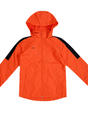 LININ李宁儿童青少年足球训练外套风雨衣运动带帽防风衣AFDN482