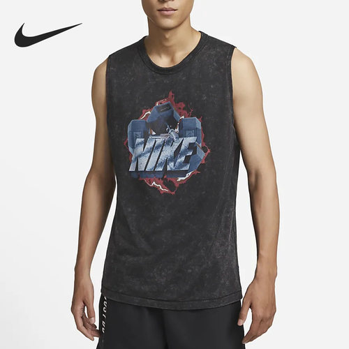 Nike/耐克正品当季新款男子圆领透气无袖运动背心DX0909-010