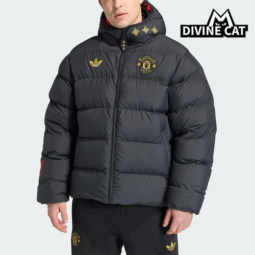 Adidas/阿迪达斯正品三叶草男士时尚曼联足球运动连帽棉服JM5567