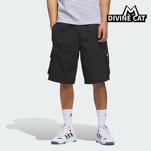Adidas/阿迪达斯正品三叶草男士透气滑板风工装运动短裤KE1027