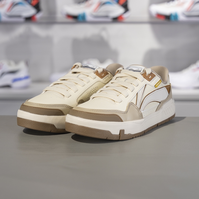 李宁正品COMMON 80s女子时尚舒适防滑耐磨运动休闲板鞋AGCU158-2