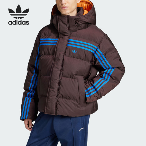 Adidas/阿迪达斯正品三叶草男士复古拼接短裤羽绒服JL9556