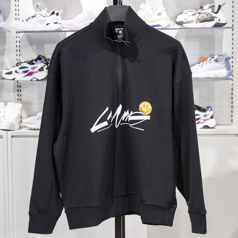 李宁正品OG_SLICK联名款男女款宽松休闲立领套头卫衣AWDT445-4