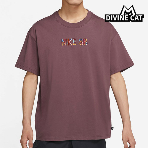 Nike/耐克正品SB新款男紫棕色滑板宽松经典亲肤短袖T恤DJ1215-646