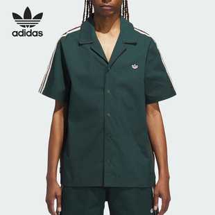 三叶草男女翻领运动宽松休闲短袖 JP3870 阿迪达斯正品 Adidas