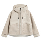 李宁正品 女子潮流休闲宽松保暖连帽羊羔绒外套AFDU878 CROSS新款