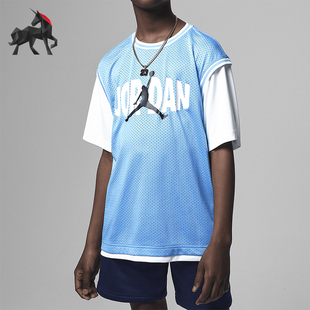 Nike/耐克正品Jordan Jumpman 大童假两件运动短袖FQ0646-412