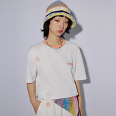 女子百搭休闲宽松针织圆领短袖 新款 T恤AHST682 李宁正品 Lining