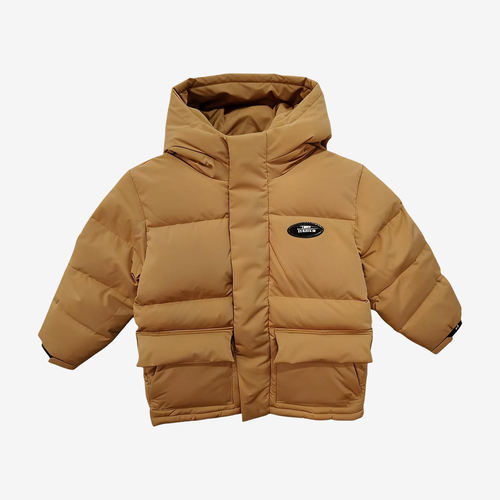 New Balance新百伦正品儿童连帽短款拉链保暖羽绒服7PC45023-BEI