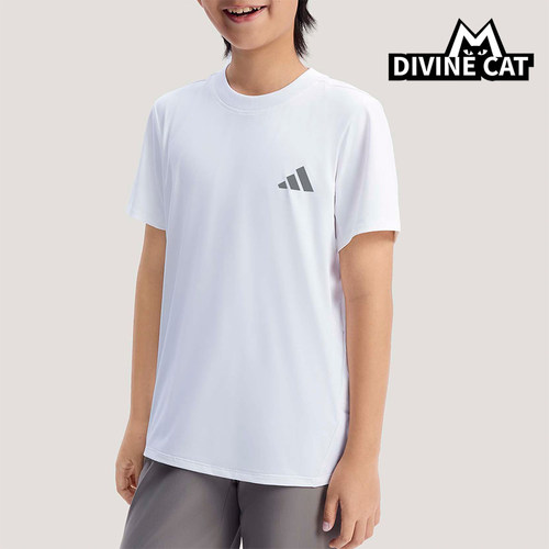 Adidas/阿迪达斯正品2026春季儿童圆领简约亲肤运动休闲T恤KG5982