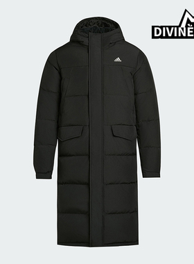 Adidas/阿迪达斯正品冬季男女连帽保暖长款运动休闲羽绒服KF6748