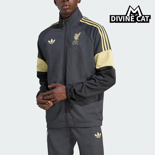 Adidas/阿迪达斯正品三叶草男士休闲立领拼接刺绣足球外套KC7802