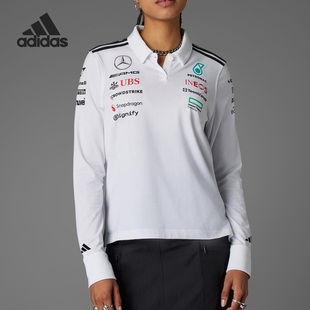 运动翻领POLO衫 Adidas 女士短款 阿迪达斯正品 JX0758 2025新款