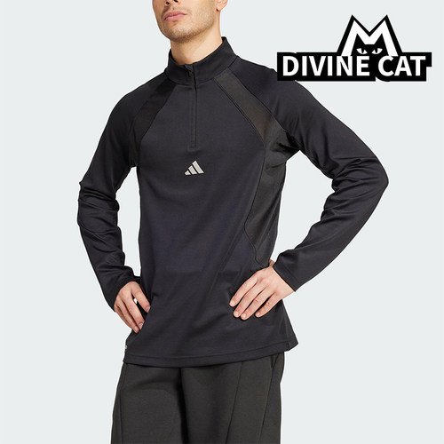 Adidas/阿迪达斯正品2025夏季款男士修身拼接训练运动长袖KC3328