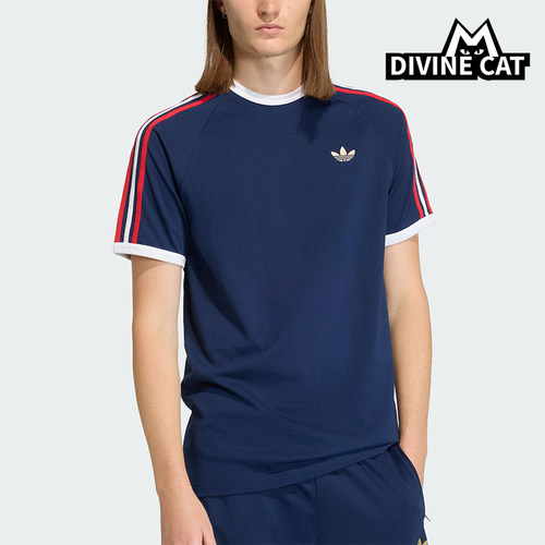 Adidas/阿迪达斯正品T-SHIRT男士经典运动三条纹短袖T恤KC8636