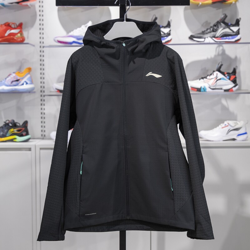 李宁正品专业跑步系列男子反光加绒保暖拒水软壳外套AFDU349-1