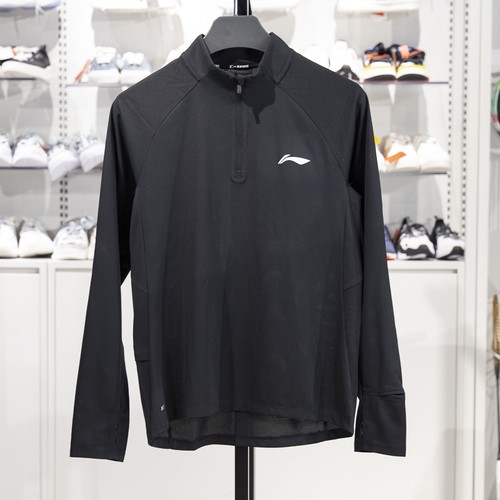 李宁正品专业跑步系列男子干爽舒适透气立领运动长袖T恤ATLV027-1