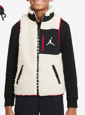 Nike/耐克正品JORDAN 秋冬款儿童保暖毛绒马甲DO3628-210