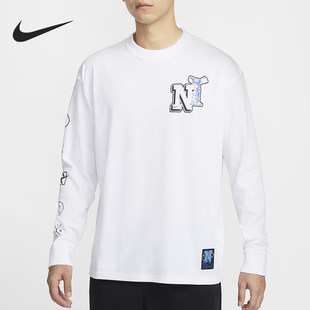 Nike/耐克正品新款男士印花简约休闲透气宽松长袖HJ3306-100