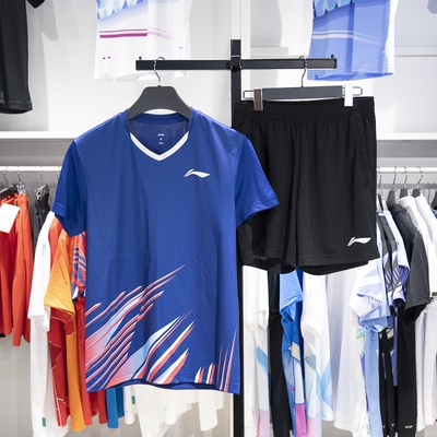 李宁正品羽毛球系列男女款凉爽透气亲肤比赛运动套装AATU025-4