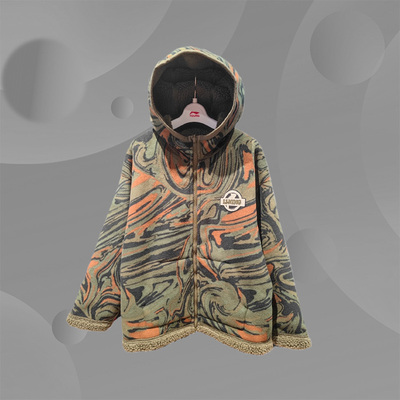 李宁男童羊羔绒双面穿外套冬季新款加绒保暖上衣夹克 YFDR345