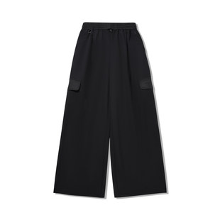 李宁正品 AYKW140 功夫系列女子运动宽松透气休闲百搭梭织直筒长裤