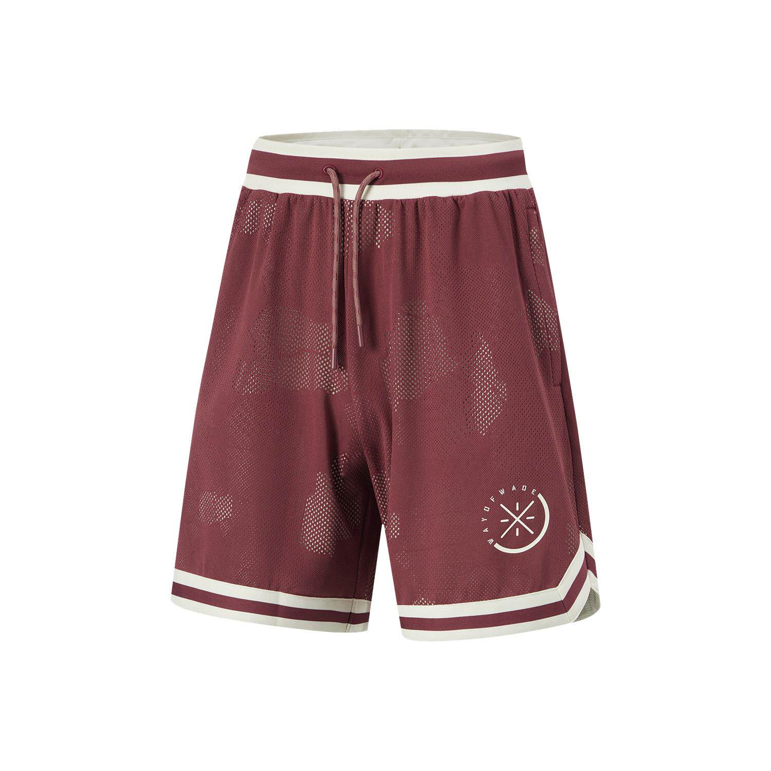 李宁正品韦德系列男子舒适运动时尚印花速干比赛运动短裤AAPU065