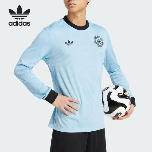 Adidas/阿迪达斯正品2025 三叶草男士足球运动圆领长袖JY0236