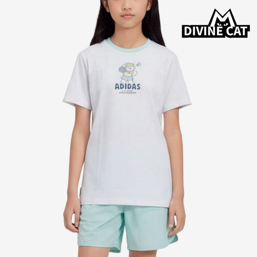 Adidas/阿迪达斯正品圆领套头短袖新款儿童轻盈短袖T恤KH0245