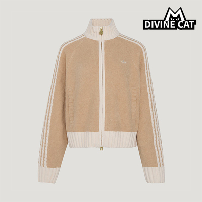 Adidas/阿迪达斯正品三叶草女士宽松时尚立领轻柔针织外套KV8866