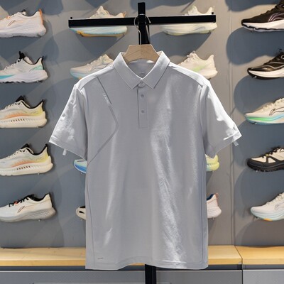 李宁正品团购系列男子户外休闲运动训练翻领短袖POLO衫APLW247-6