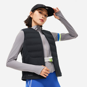 李宁正品 专业跑步系列女子反光拼接防泼水运动羽绒马甲AYMU036
