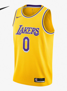 Nike/耐克正品湖人队威少0号sw篮球男子背心球衣 CW3669-741