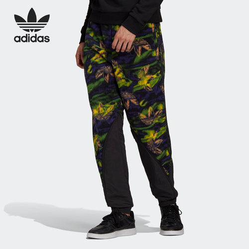 Adidas/阿迪达斯正品三叶草男士运动潮流休闲系带印花长裤GE0800
