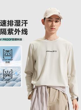 李宁正品2025秋季户外CF溯男子速干凉爽防晒宽松长袖T恤ATLV215