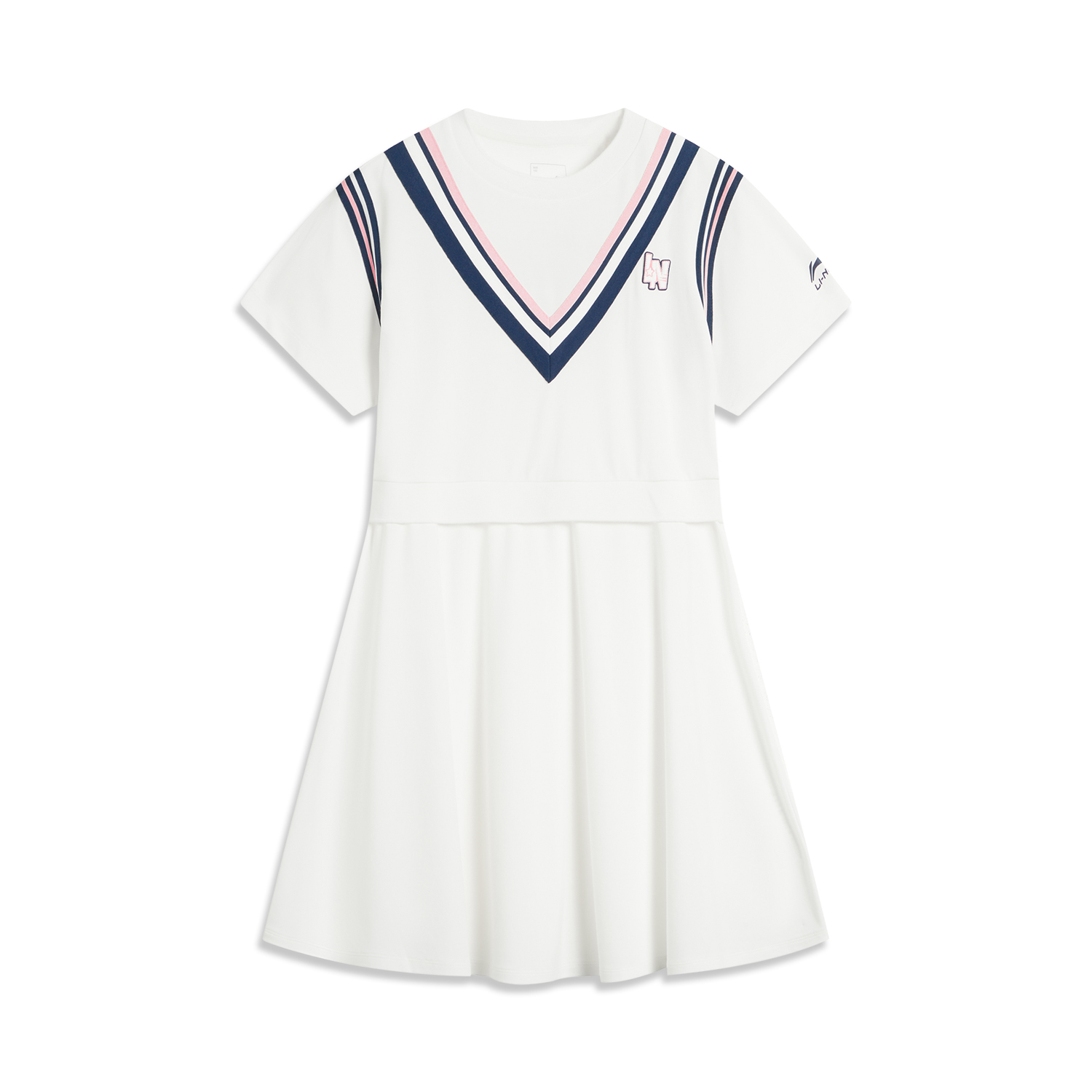 李宁正品运动生活系列女大童时尚拼接舒适透气休闲连衣裙YSKU088