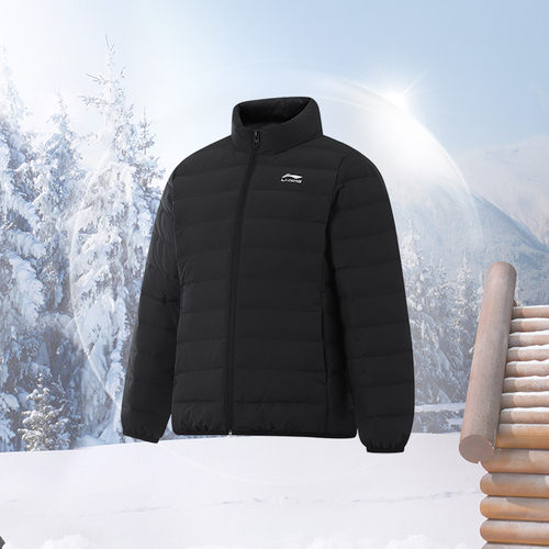 李宁正品运动生活系列女大童经典舒适百搭立领保暖羽绒服YYMU116