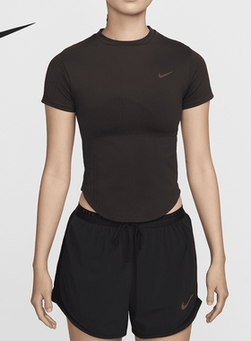Nike/耐克正品Dri-FIT女士透气修身休闲短袖T恤FN2582-227