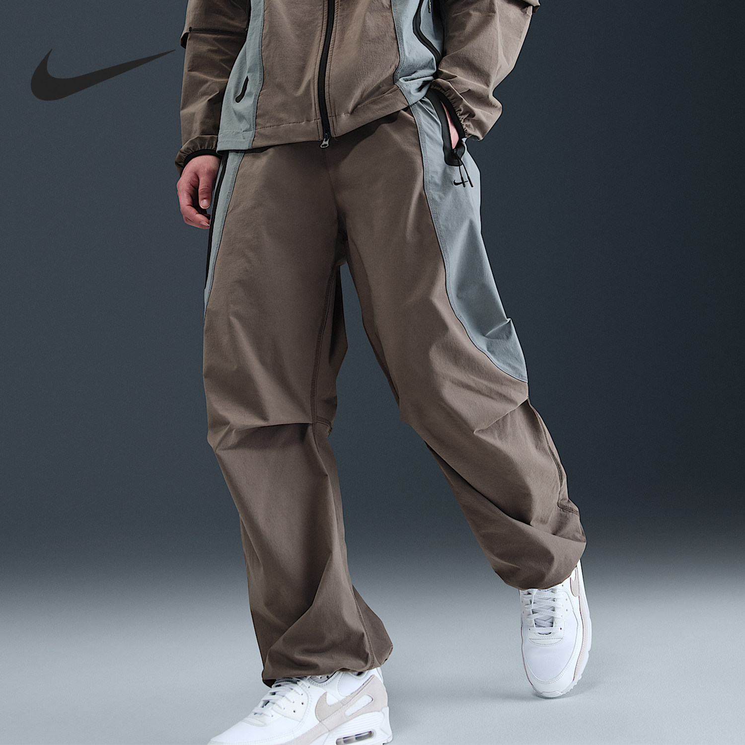 Nike/耐克正品Dri-FIT男士拼接梭织宽松机能长裤IH8467-289