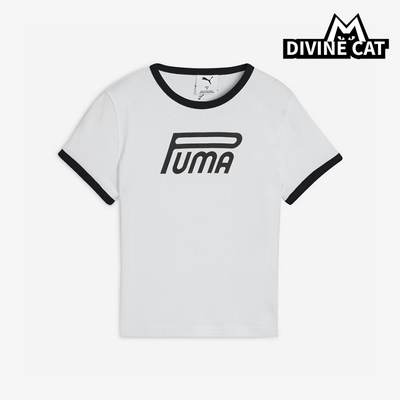 Puma/彪马正品2025 babytee女士针织印花透气修身短袖634053-02