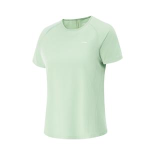 李宁正品 T恤ATSV344 健身系列女子排湿速干简约圆领训练运动短袖