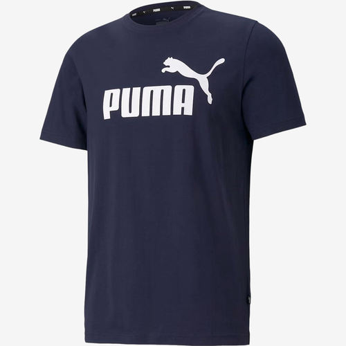 Puma彪马正品Essentials男字母印花修身圆领透气短袖T恤586666-06