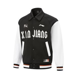 李宁正品 CBA男子宽松休闲运动训练加绒保暖翻领夹克外套AJDV411