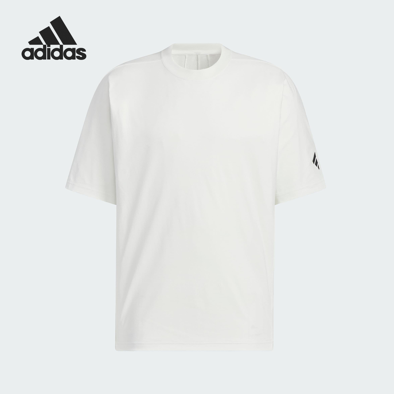 Adidas/阿迪达斯正品2025男士针织透气宽松运动短袖KE9590