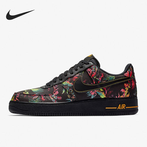 Nike耐克正品Air Force 1 Black Floral男款低帮板鞋BV6068-001